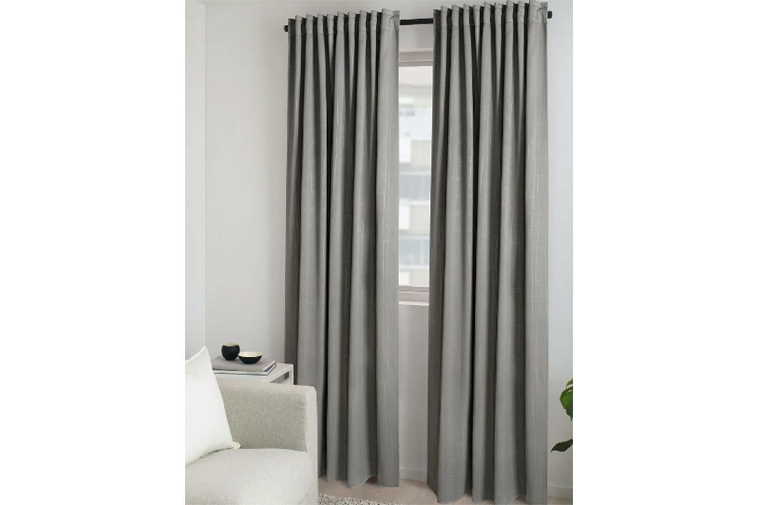 Штора Linen Way Практис 150х280 см геометрия блэкаут универсальная лента серый