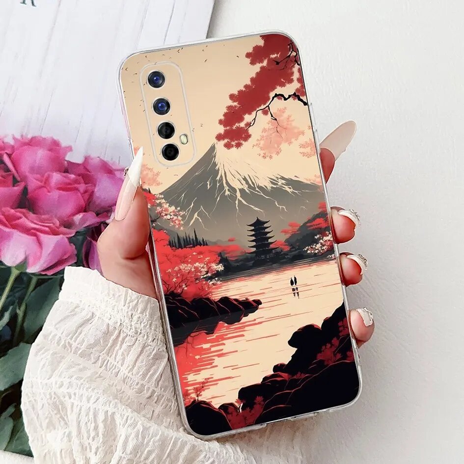Чехол Realme 7 Pro RMX2170, японский пейзаж, TPU-6058