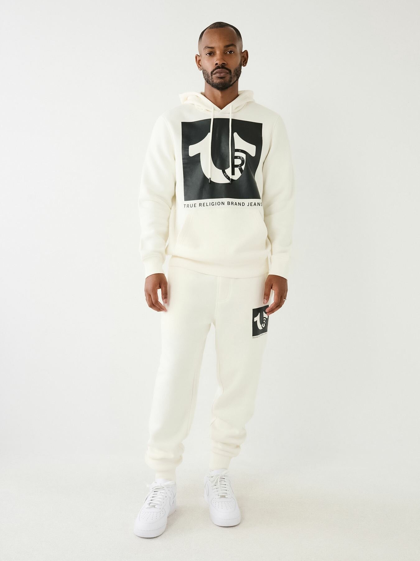 Худи True Religion registered stud hoodie, размер L, , white
