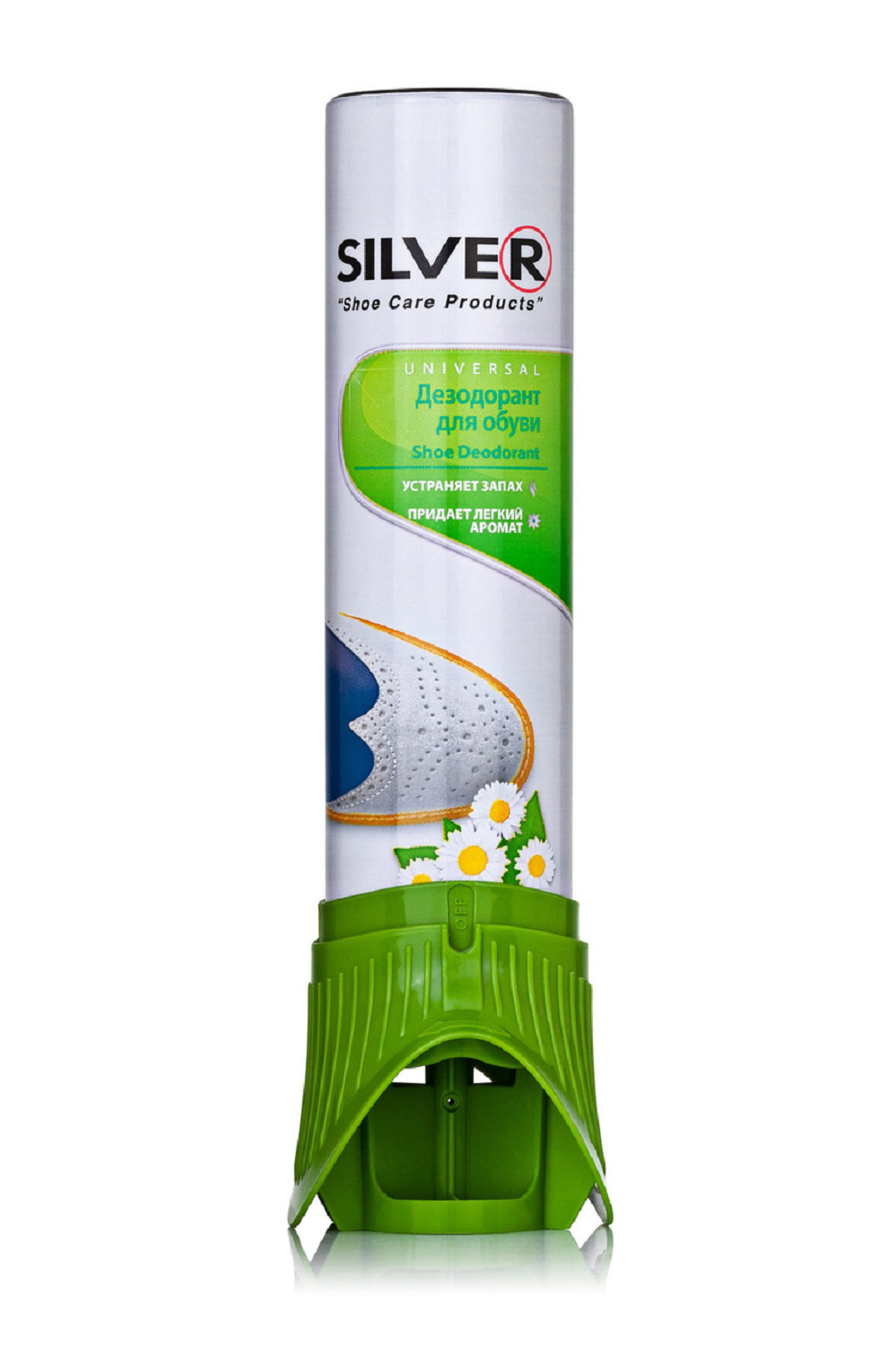 Дезодорант Silver, для обуви, черный, антибактериальный, 100мл — фото 1