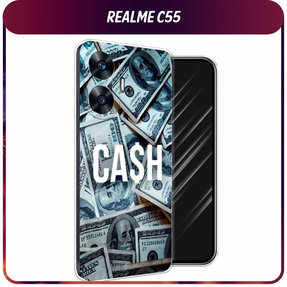 Силиконовый чехол на Realme C55 / Реалми C55 с принтом "Cash"