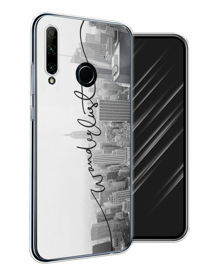 Чехол на Honor 10i/20 Lite 2019/20e/Huawei P Smart Plus 2019 / Хонор 10i с принтом "Черно город"