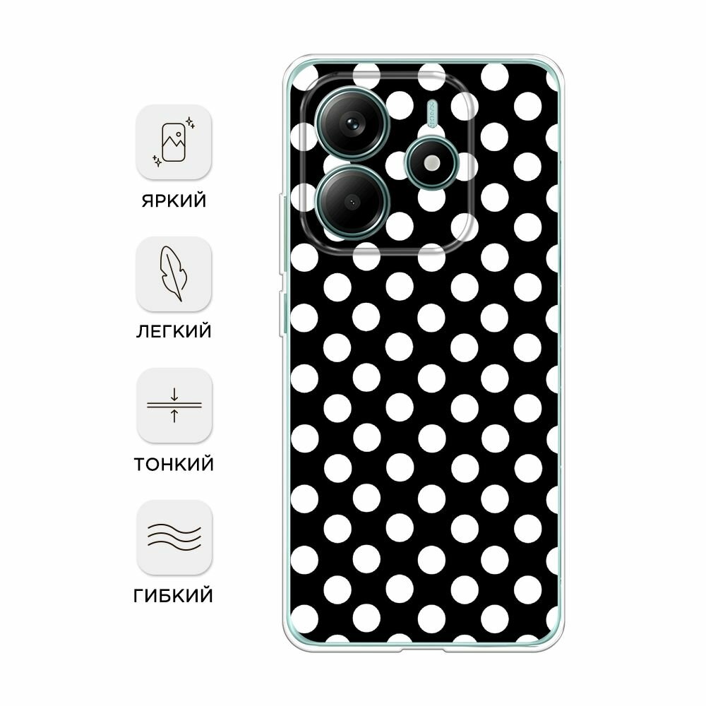 Чехол на Xiaomi Redmi Note 14 4G / Редми Нот 14 4G с принтом горох — фото 1