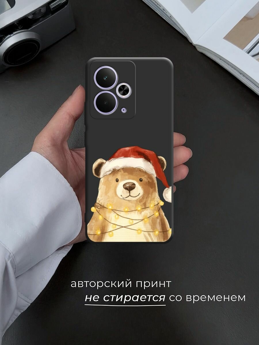 Чехол на Realme 14T / Реалми 14Т с принтом "Медвежонок в шапочке" — фото 1