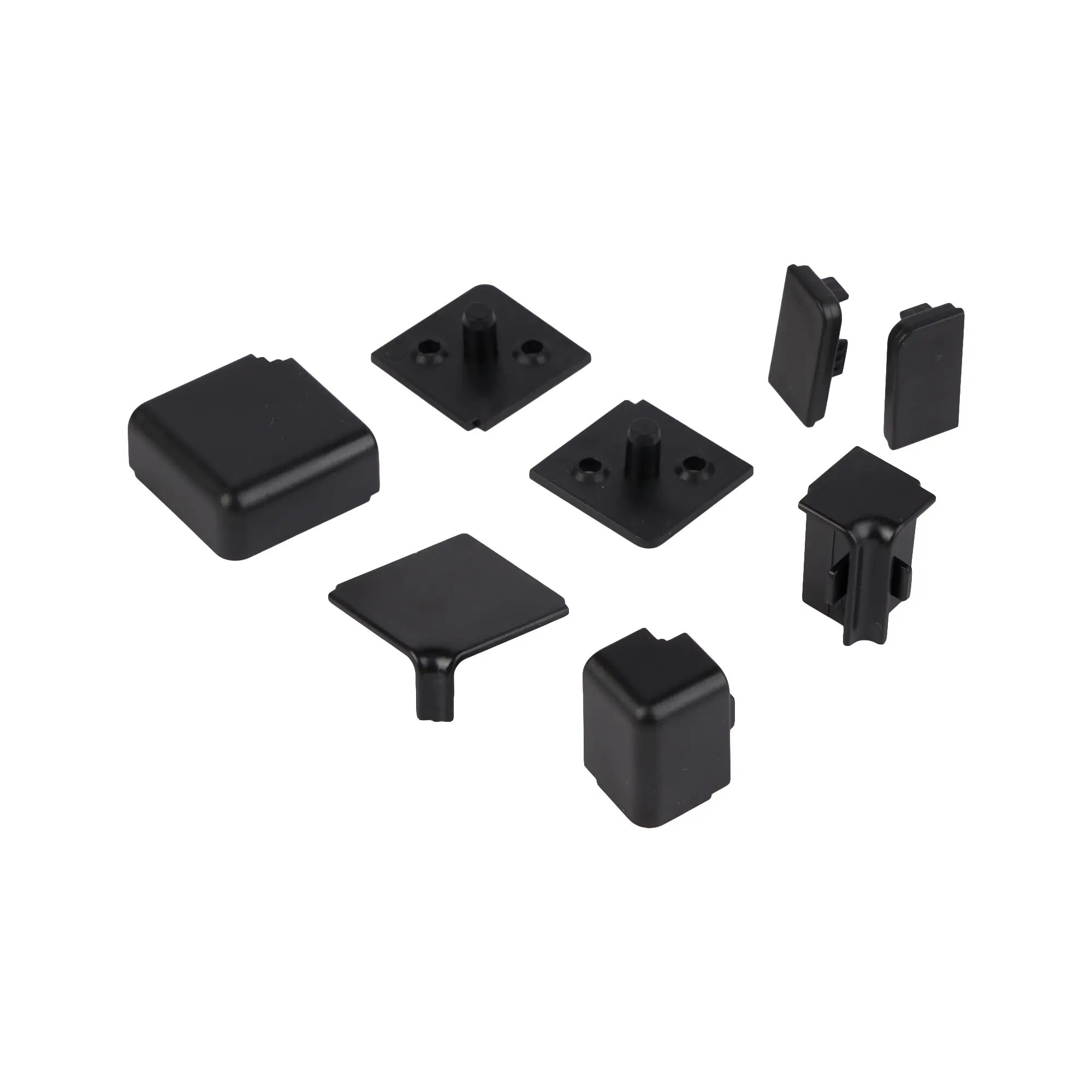 Комплект заглушек для кухонного плинтуса Квадро цвет черный