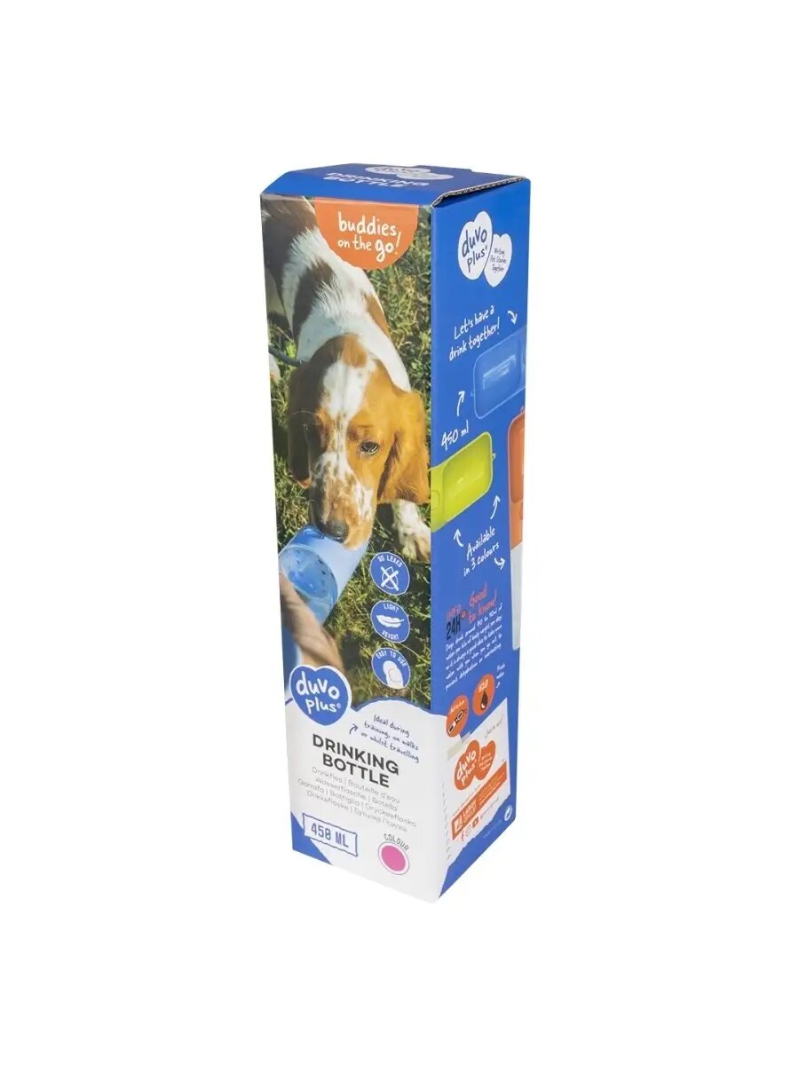 Изображение Бутылка для собак дорожная с кнопкой, 450мл