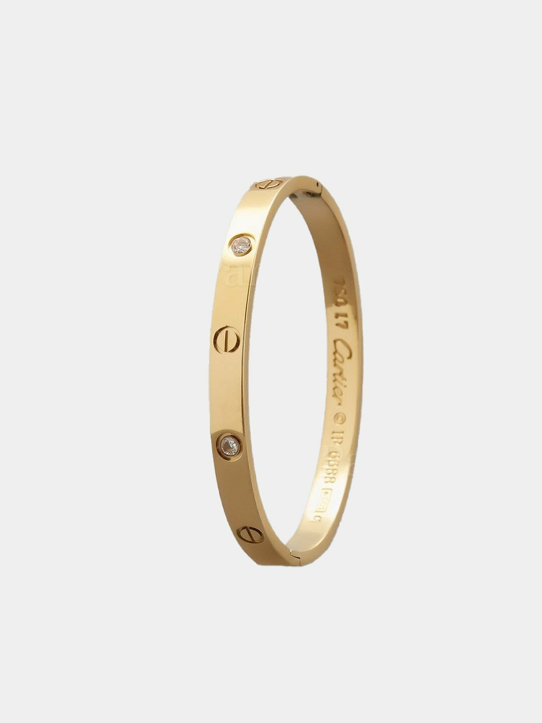 Браслет, искусственный камень, 1 шт., размер 20 см, размер M, диаметр 19 см, золотистый — фото 1