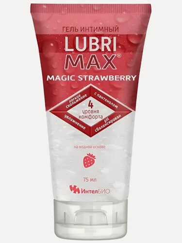 Изображение товара Интимная гель-смазка Lubrimax "Magic Strawberry", на водной основе, 75 мл