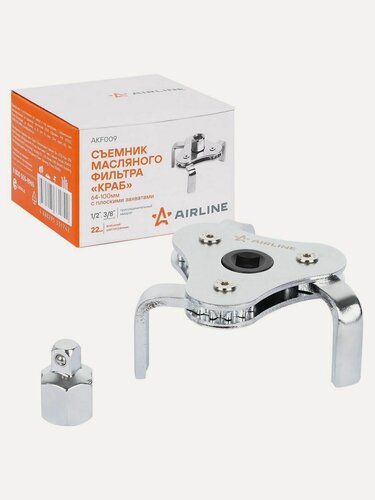 Изображение товара Съемник масляного фильтра "Краб" 64-100 мм с плоскими захватами, AIRLINE AKF009