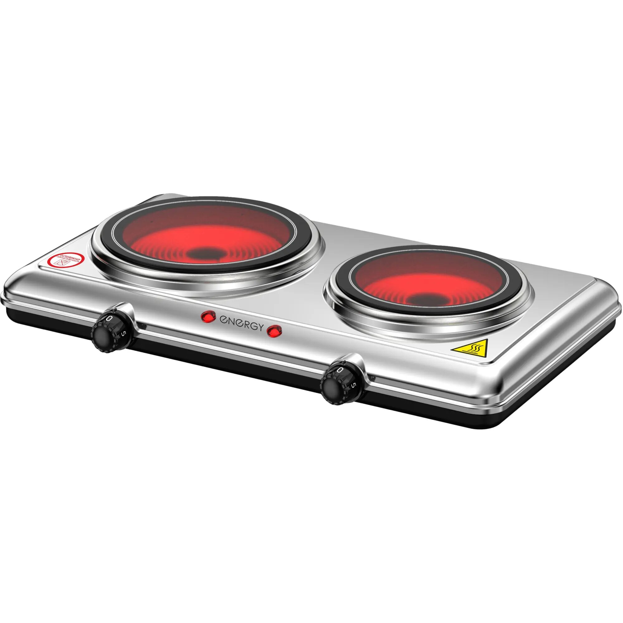 Настольная плита Energy EN-911 2 конфорки 2100Вт стеклокерамическая нержавеющая сталь