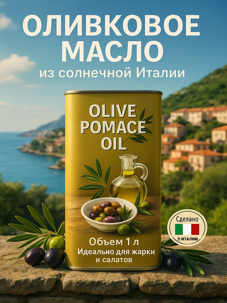 Оливковое масло Vesuvio Pomace для жарки рафинированное, Италия, 1 л