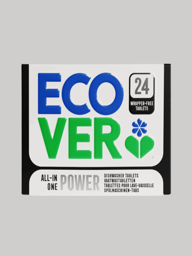 Изображение товара Экологичные таблетки для посудомоечной машины Ecover POWER Все в Одном - супер очищающие - 24шт (Бельгия) биоразлагаемые