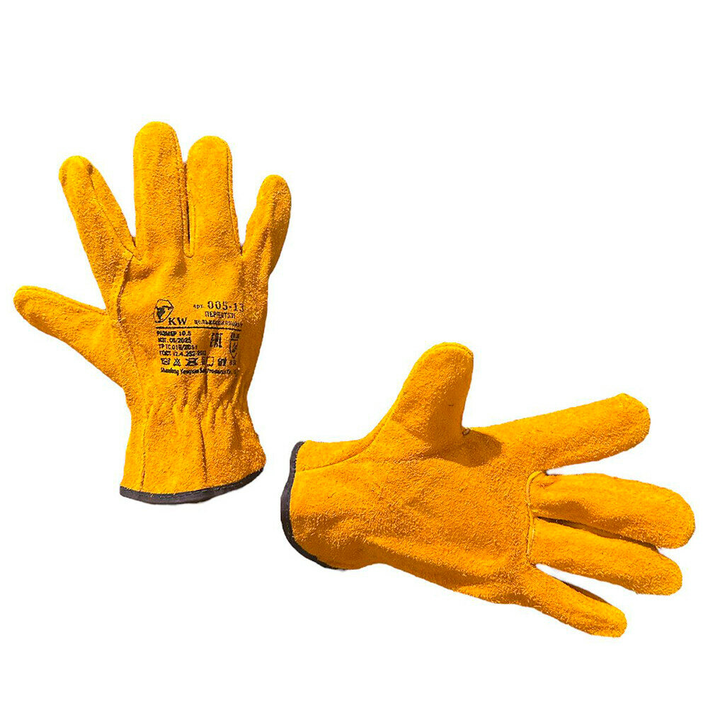 Перчатки спилковые Драйвер стандарт оранжевые 10 XL