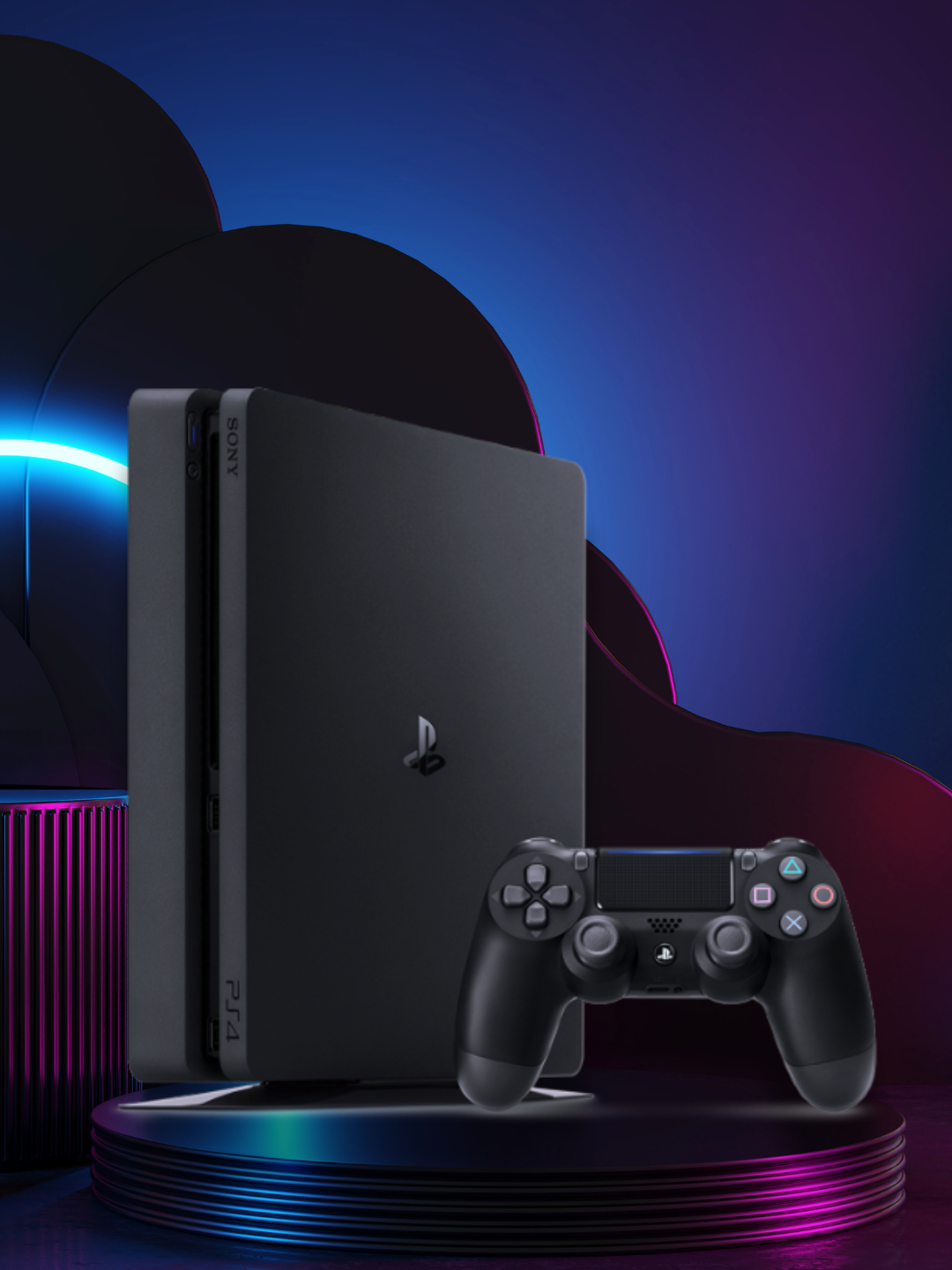 Игровая консоль PlayStation 4 Slim, 1TB, 2 джойстика и 15+ игр в комплекте