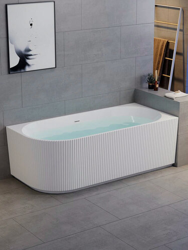 Изображение товара Акриловая ванна Royal Bath NERO 170х78х58, глубокая, пристенная, правая, комплект: ванна + каркас + панель + слив-перелив click-clack