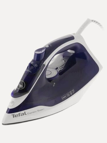Изображение товара Утюг TEFAL FV 2837, 2400 Вт, керамика, вертикальное отпаривание, синий