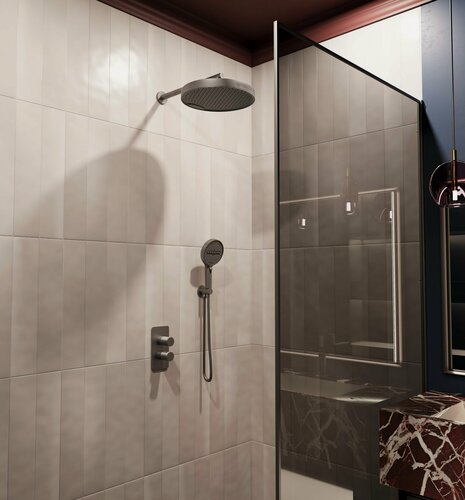 Изображение товара Душевой комплект Vincea Домус (Domus) VSFW-5DM0GM встраиваемый, 2 режима, вороненая сталь