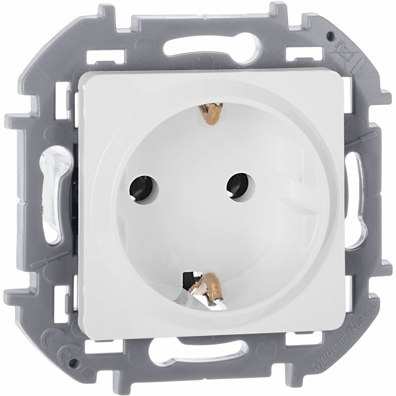 Розетка 1-м СП Inspiria 16А IP20 250В 2P+E немецк. стандарт механизм бел. IEK 673720
