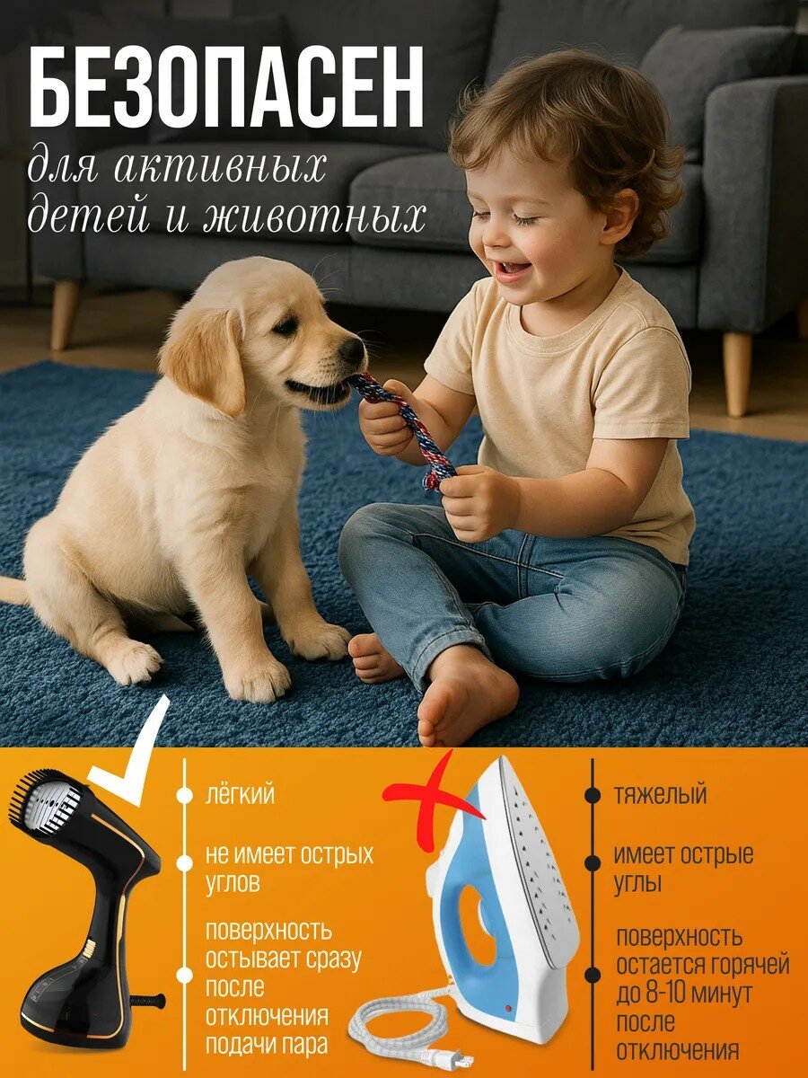 Отпариватель ручной черный — фото 1