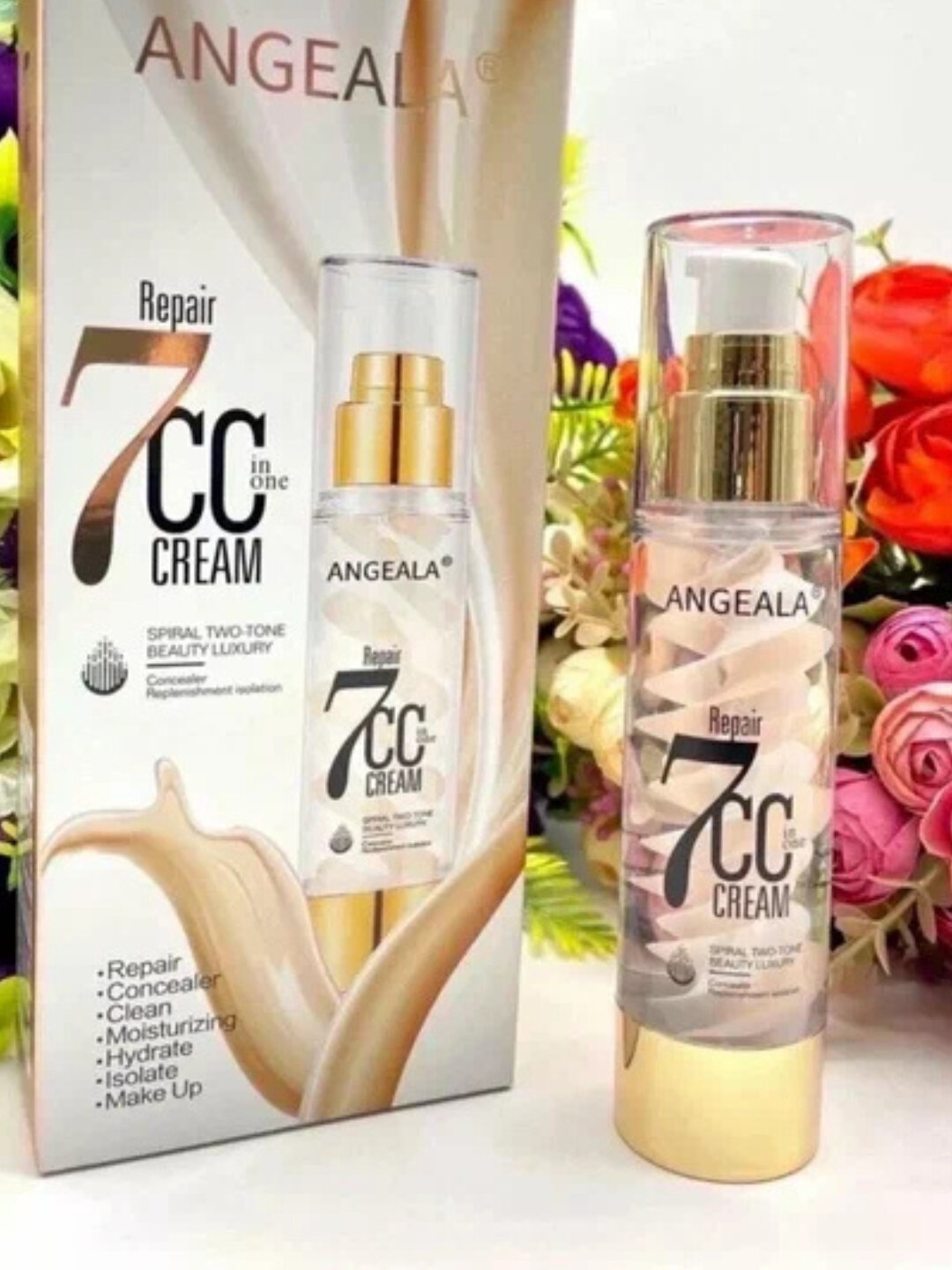 База под макияж, трёхцветная Angeala CC Cream, 50 г