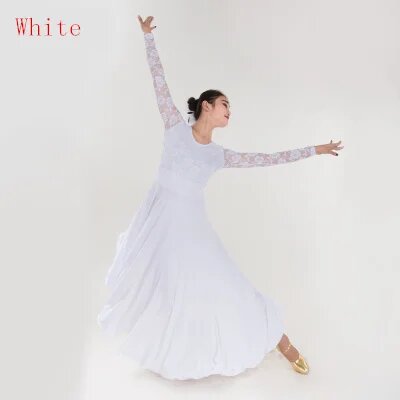 Бальное платье из кружева для взрослых Белый, S, белый