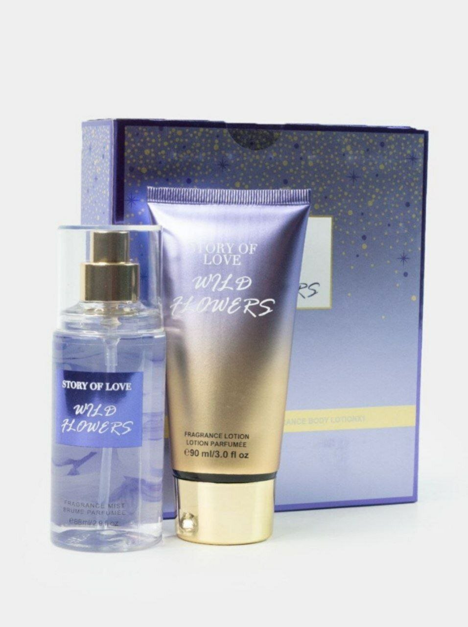 Подарочный набор STORY OF LOVE "WILD FLOWERS", парфюмированный мист и лосьон, для всех типов кожи (236мл)