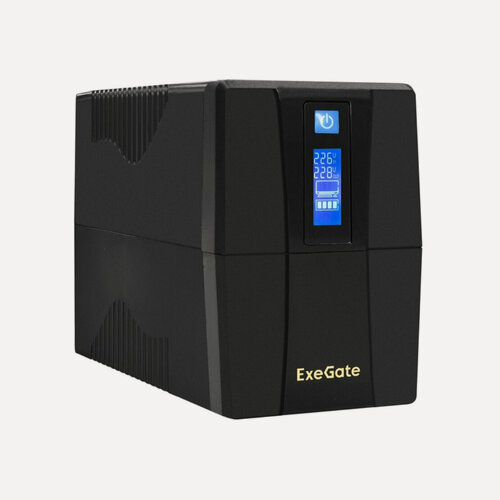 Изображение товара ИБП ExeGate Power Smart EX292792RUS, линейно-интерактивный, 1000 ВА/550 Вт, LCD-дисплей, черный