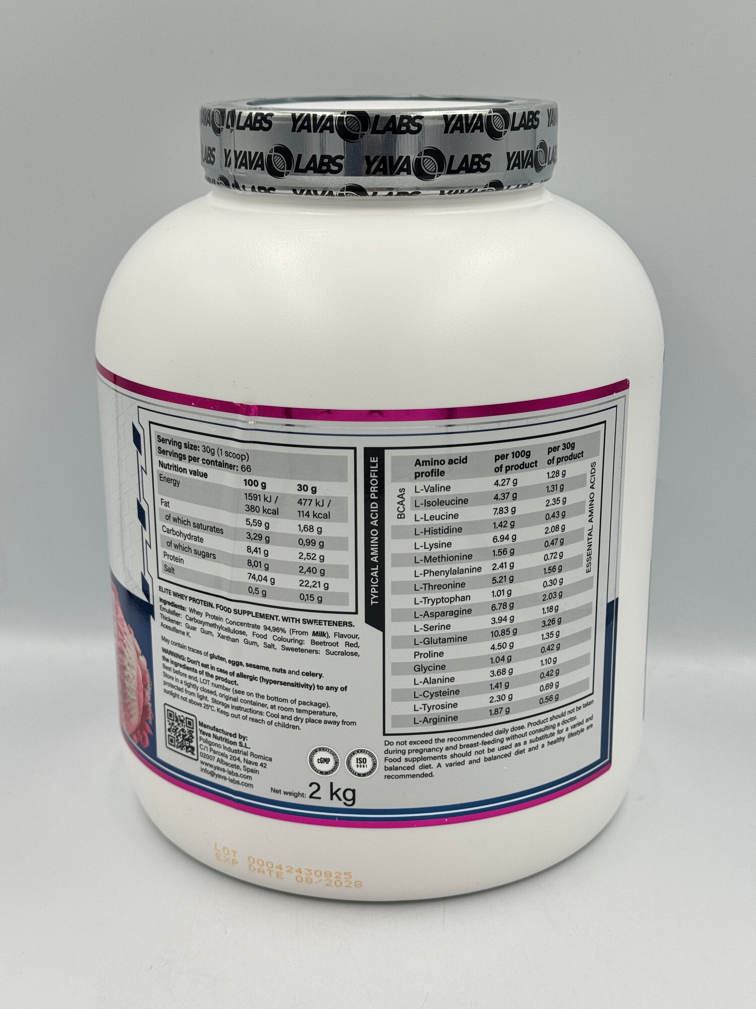 Yava Labs Whey 2kg raspberry ice cream протеин ява лабс шоколад ириска для мышц — фото 1