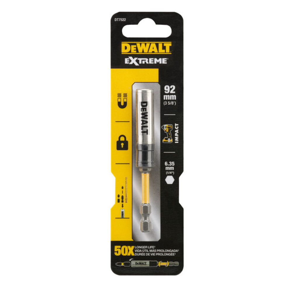 Держатель для бит DeWALT "EXTREME FlexTorq" IMPACT Torsion 1/4", магнитный, 92мм