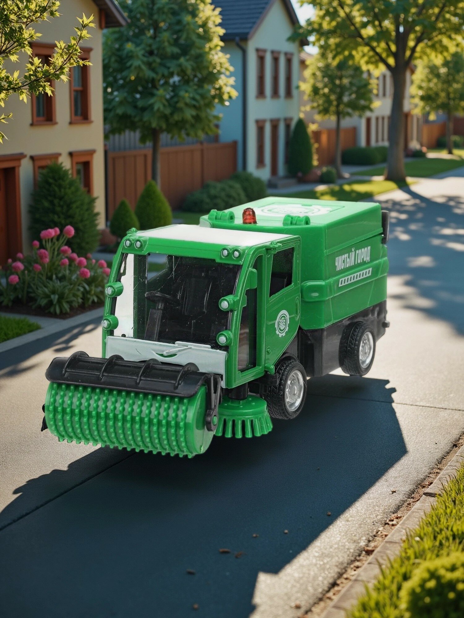 Машинка металлическая Технопарк уборочная машина, зеленая, 15,5 см