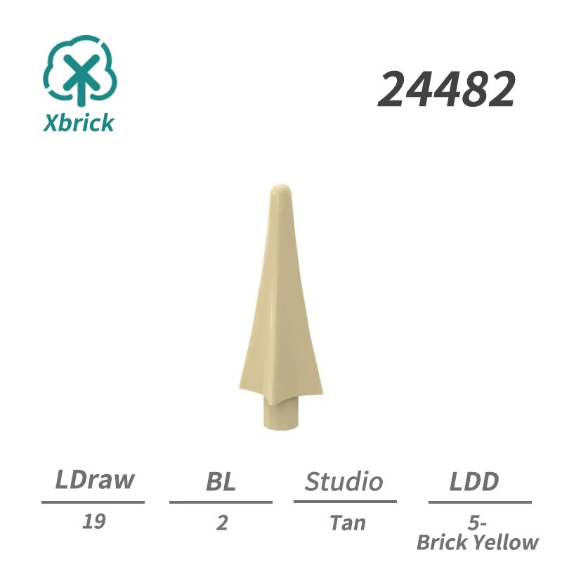 Наконечники копий Xbrick 24482 для конструкторов Светло-желтый, 2-Tan