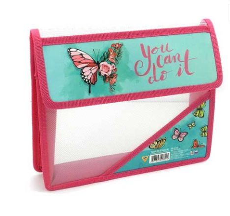 Папка для тетрадей А5 "Бабочка в цветах" липучка