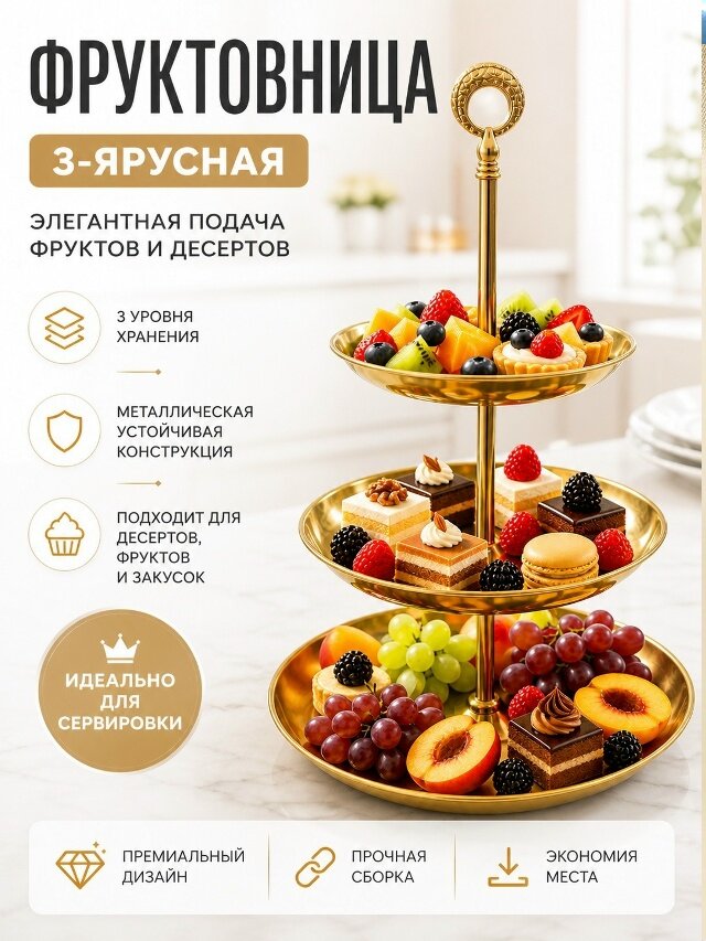 Фруктовница 3 яруса