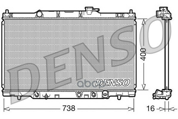 Радиатор [400x738] HONDA CR-V II 2.0/2.4 01-06 / Element 2.4 02-11 Denso арт. DRM40012