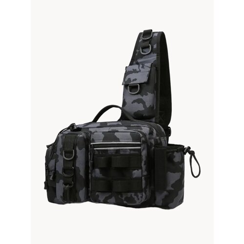 Cумка для активной рыбалки, хранения приманок, катушек, снастей, из водооталкивающего материала цвет синий камуфляж