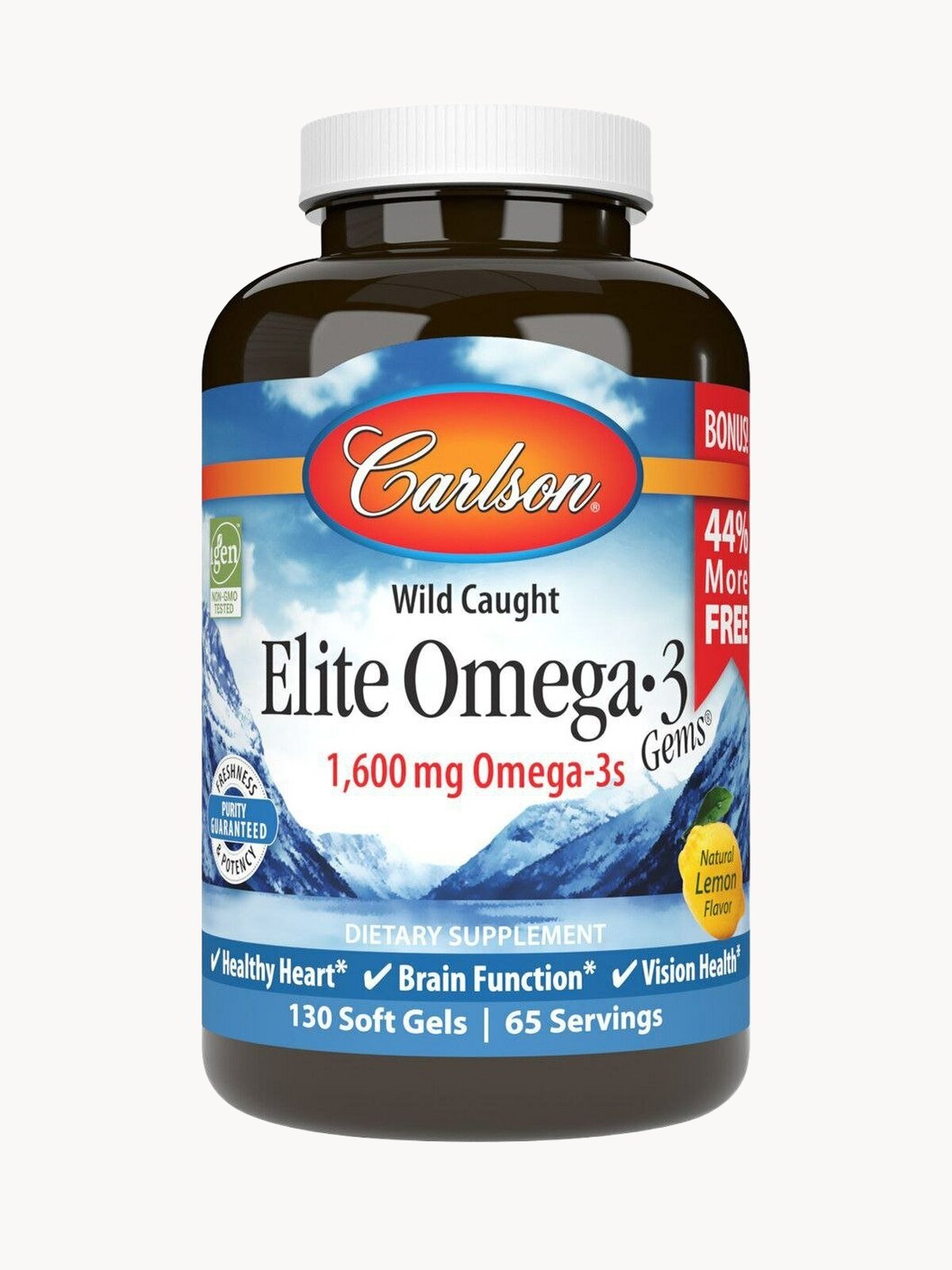 БАД Carlson Labs, омега 3, для иммунитета, 1600мг, 130 капс, США