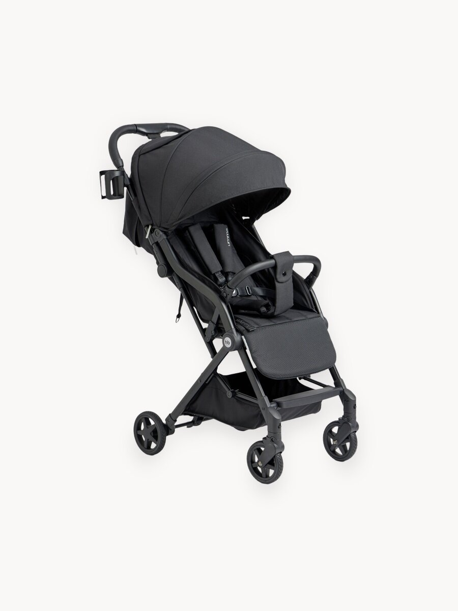 Коляска прогулочная детская Happy Baby Umma, коляска универсальная, дождевик, москитная сетка, подстаканник, черная