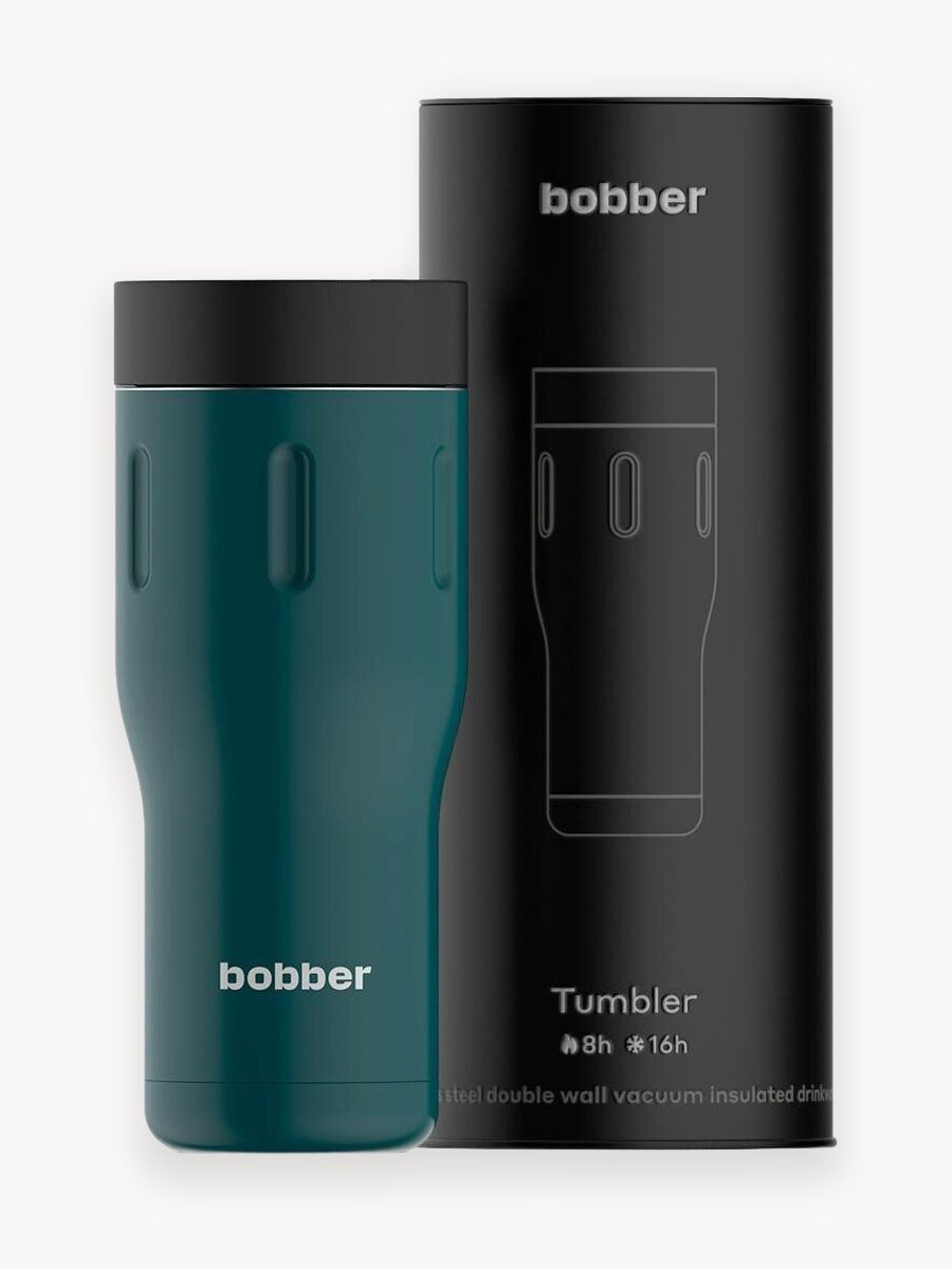 Термокружка Bobber Tumbler, 500мл, нержавеющая сталь, вакуумная, темно-бирюзовая