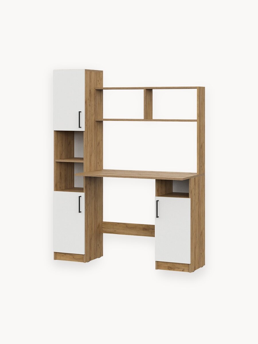 ARNIKA Стол компьютерный для школьника "Гарантия успеха", 123х51х160см, Дуб Золотой/Белый