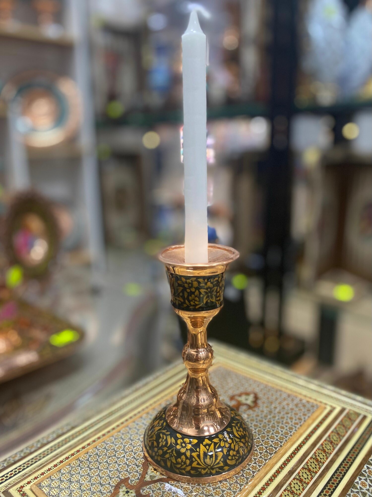 Подсвечник Персидский базар "Ташир", ручной работы, металл, медь, 15см, 2 шт — фото 1