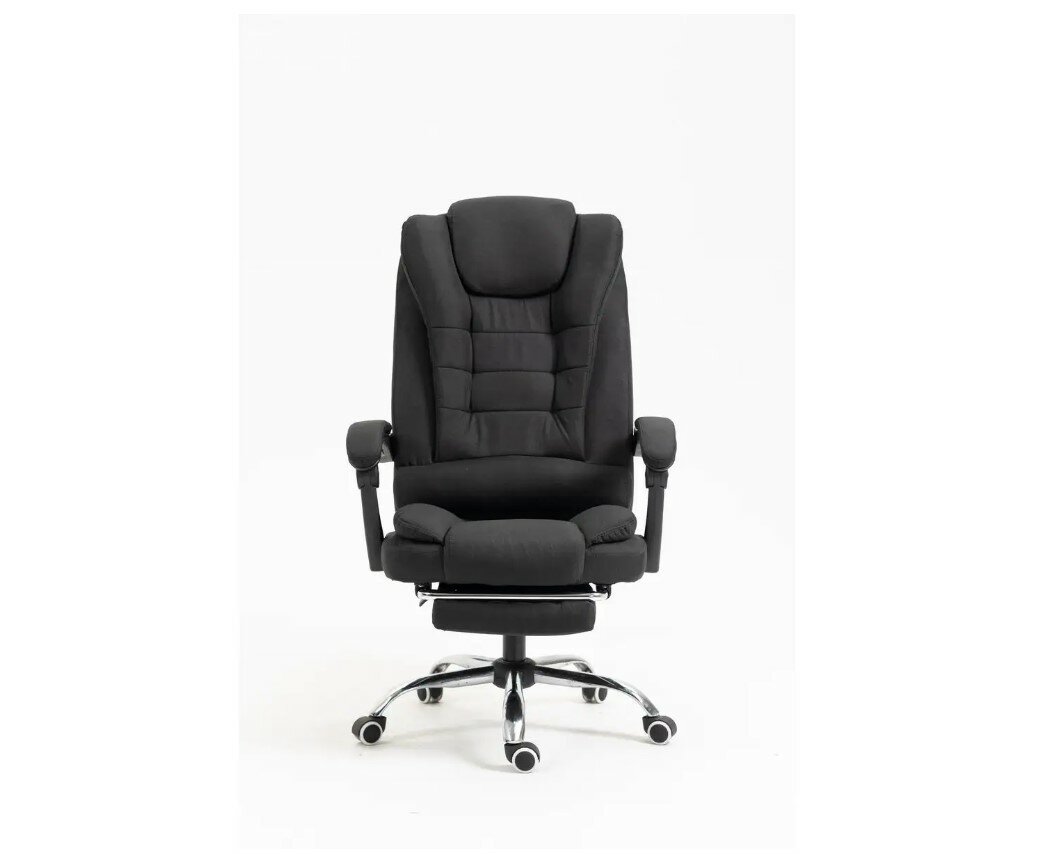 Кресло офисное льняная ткань с массажем и подставкой для ног