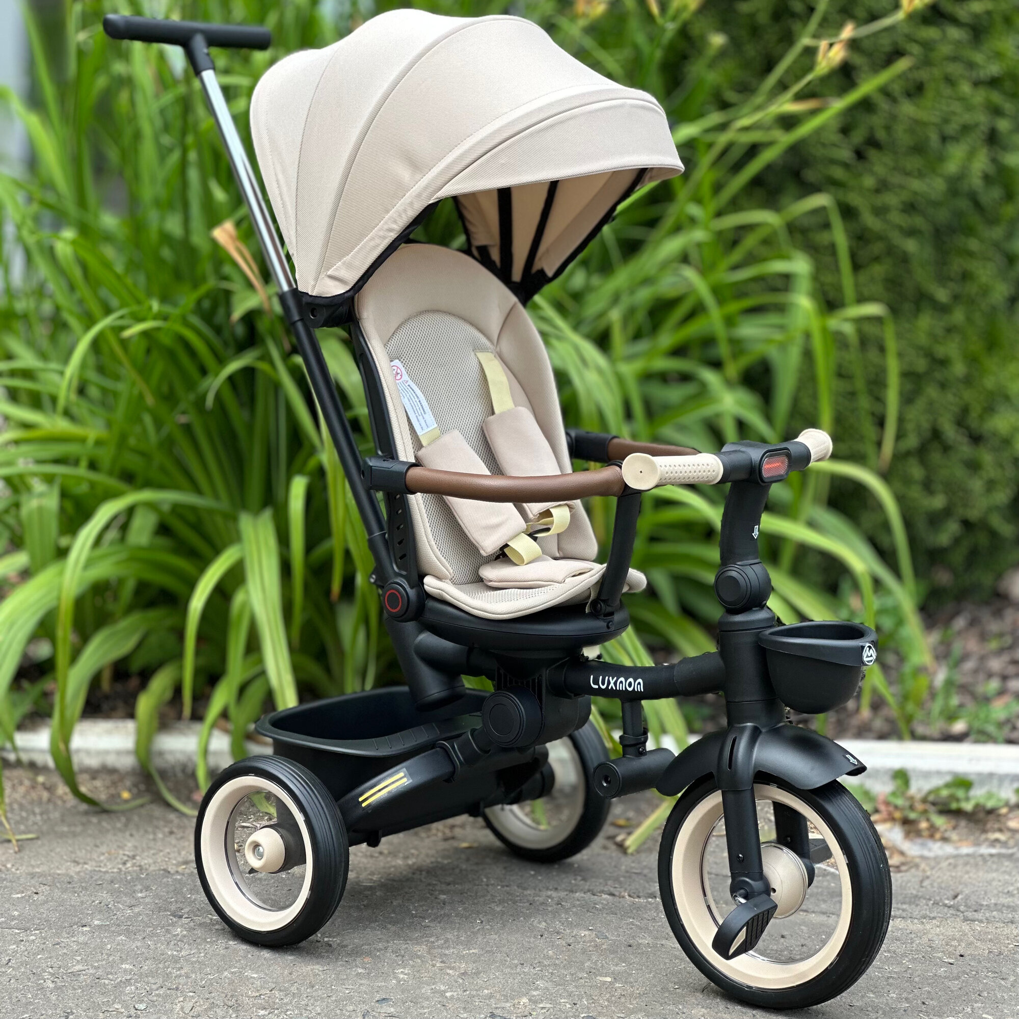 Детский трёхколесный велосипед BREND LUXMOM ORIGINAL 3123, складной, до 5 лет, бежевый