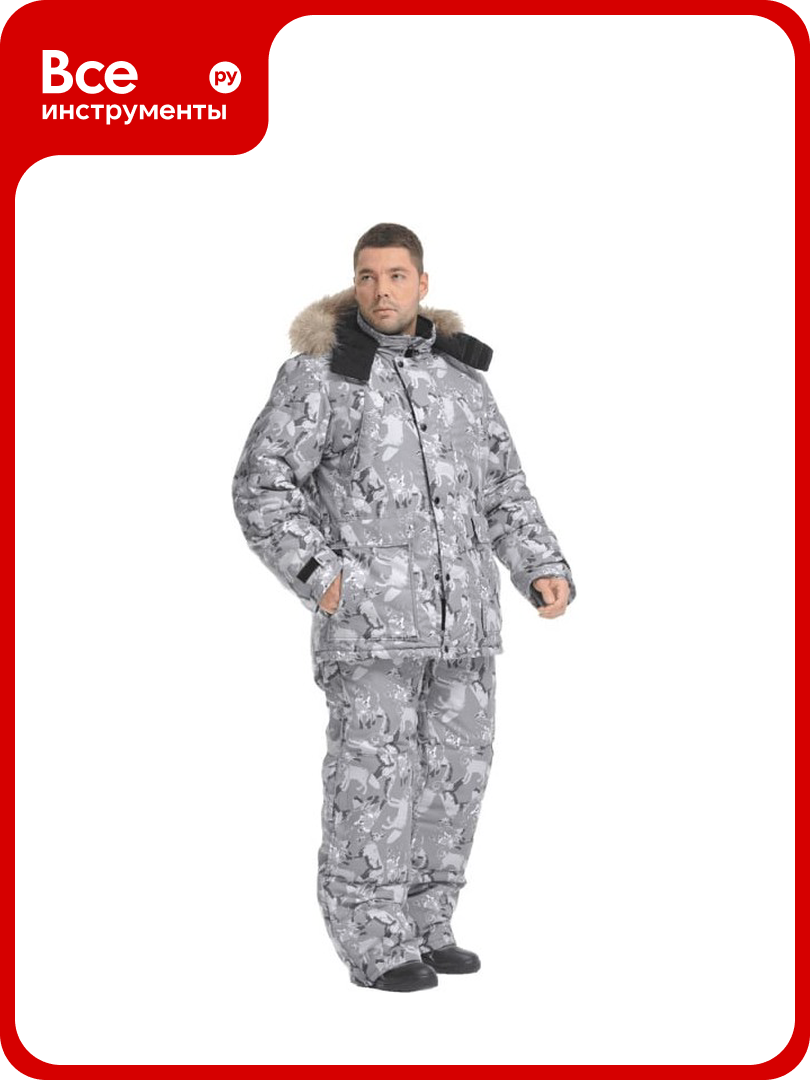 Утепленный костюм Sobol хантер волки серый Кос 463/ 96/182