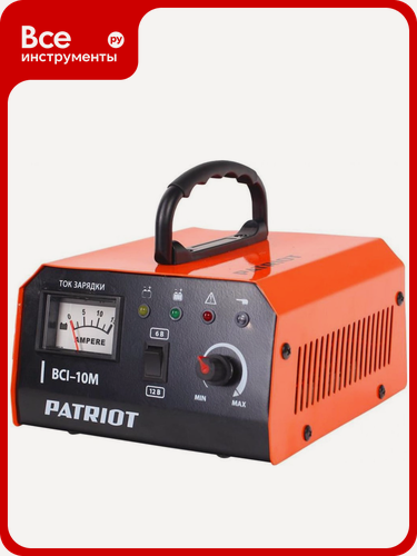Изображение товара Зарядное устройство Patriot BCI-10M для зарядки автомобильных аккумуляторов компактного размера