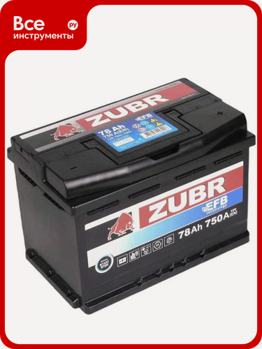 Изображение товара Аккумулятор ZUBR ZE780 премиум‑класса, кальциевый тип EFB с обратной полярностью, для легковых и грузовых автомобилей