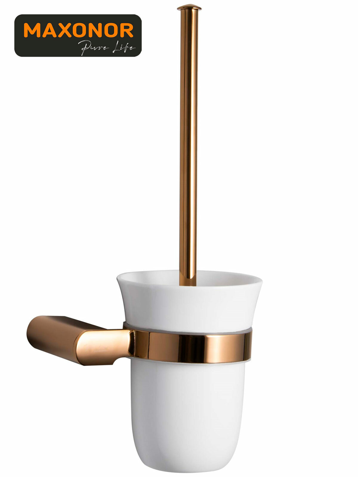 Ёршик для унитаза настенный Maxonor Pure Life ELATION PL1910-16 бронза глянцевая Керамика / Латунь