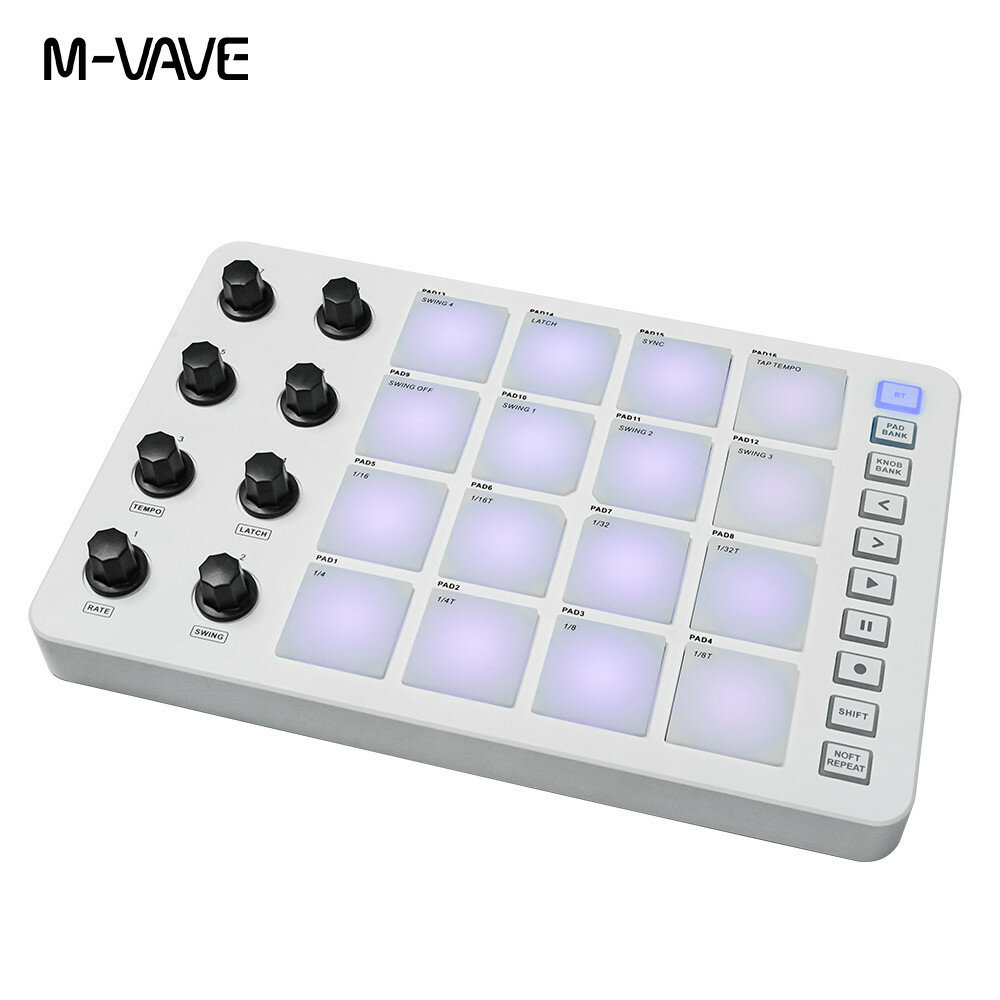 Midi-контроллер M-Vave SMC-Pad LaunchPad беспроводной 16пэдов интерфейс USB-C желтый