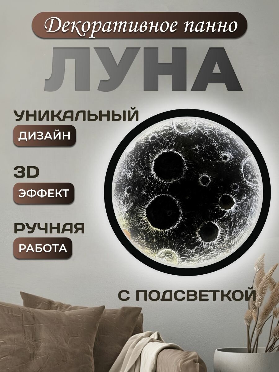 Настенное панно с подсветкой Луна