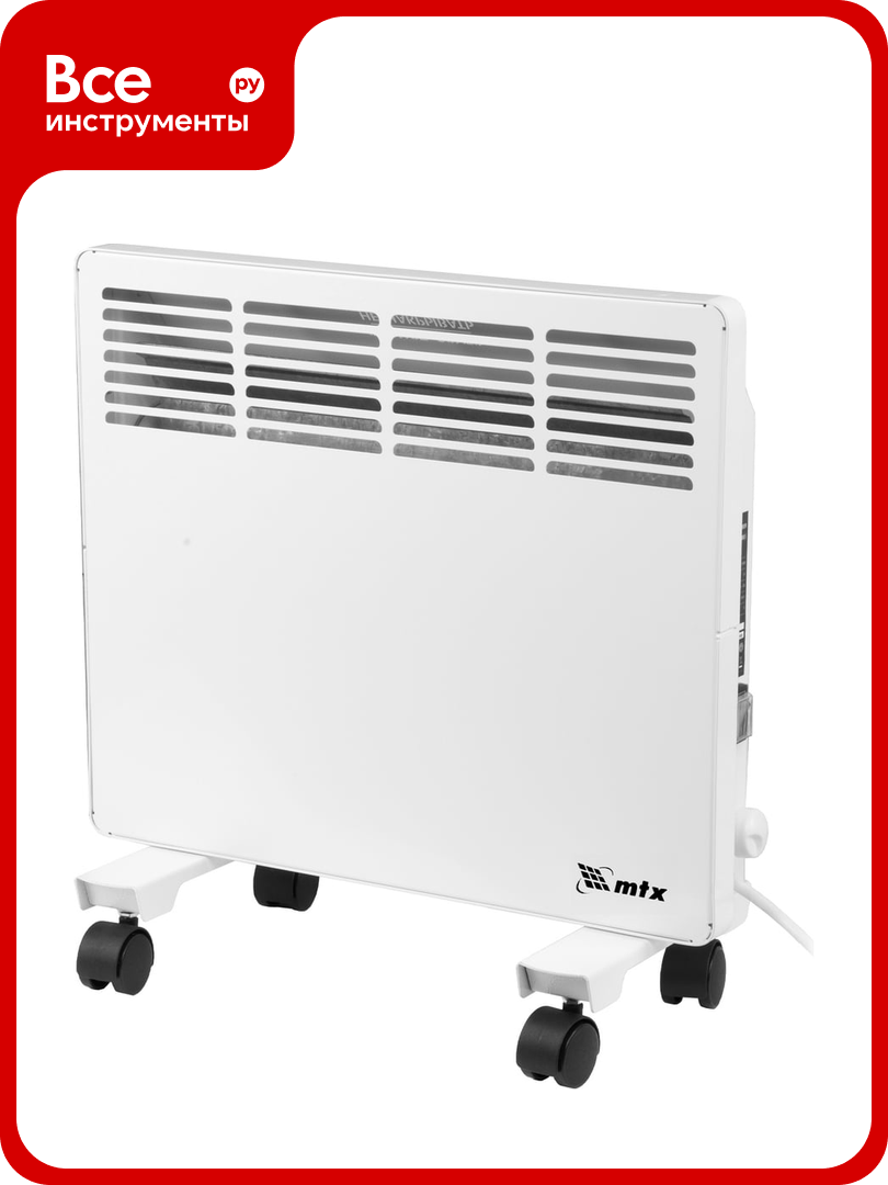 Электрический конвектор MTX км-1000.1 230в 1 квт x-образный нагреватель колеса термостат 98124