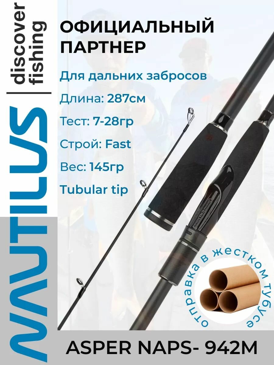 Спиннинг Nautilus Asper NAPS- 942M 287см 7-28гр